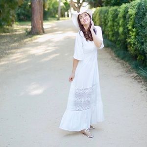 White maxi dress